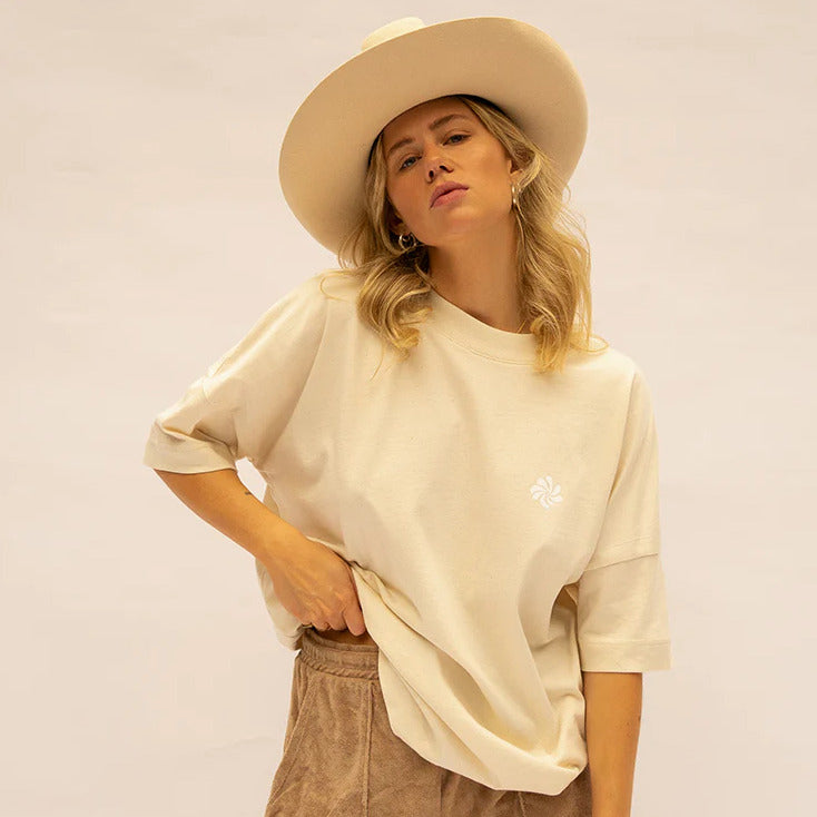 hey soho T-Shirt "Little Flowers" - Natural raw