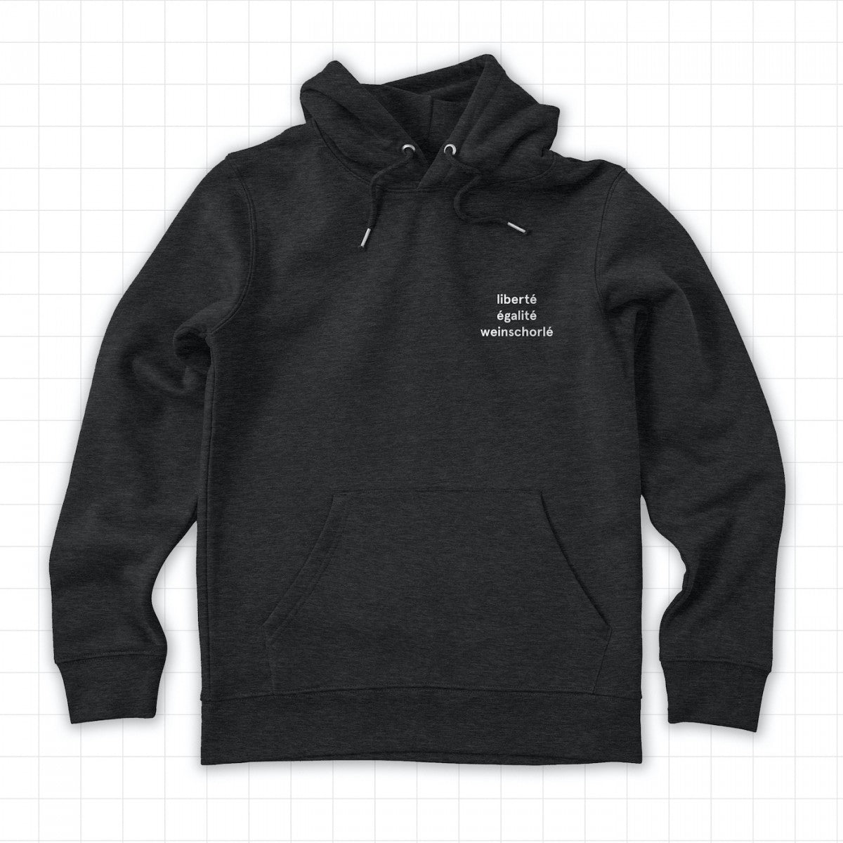 Selekkt Unisex Kapuzensweater "liberté égalité weinschorlé" - dark heather grey