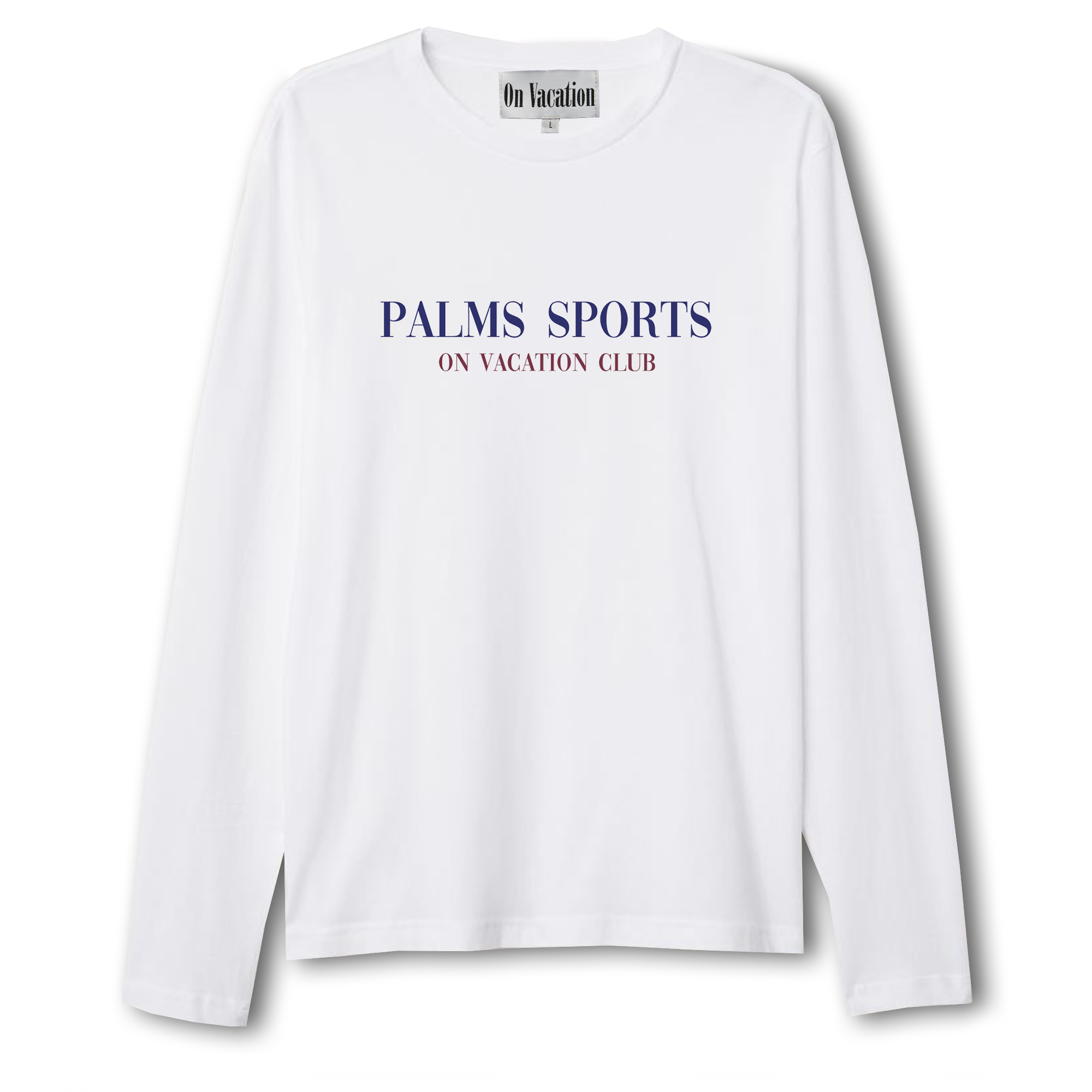 On Vacation Ladies Sports Longsleeve "Palms" - White