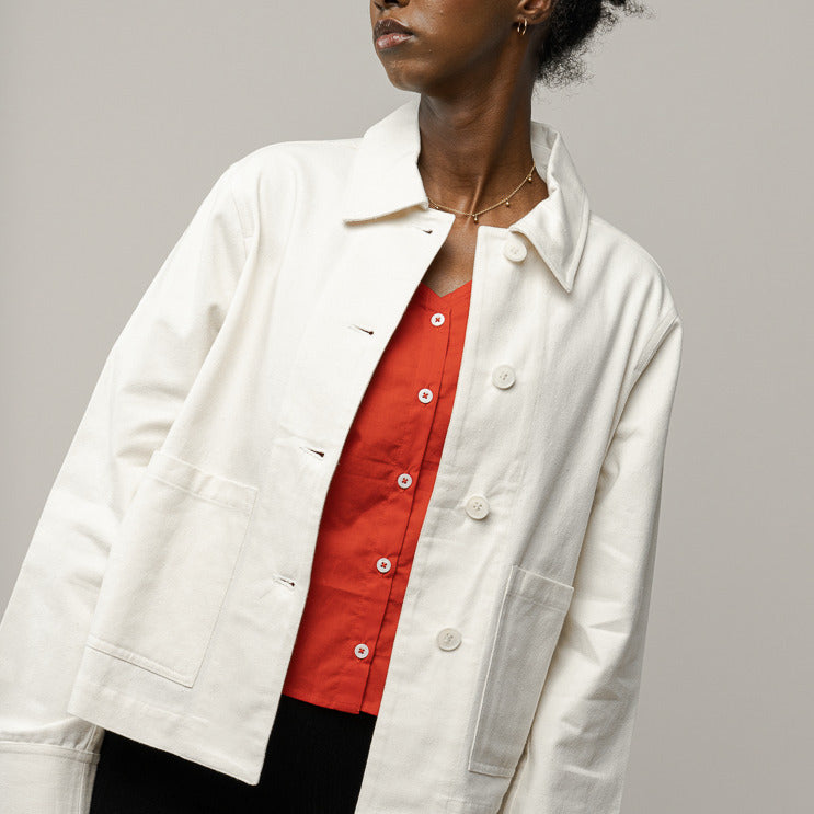 MELAWEAR Damen Workwear Twill-Jacke "MAALAI" - Dritte Wahl Cream M