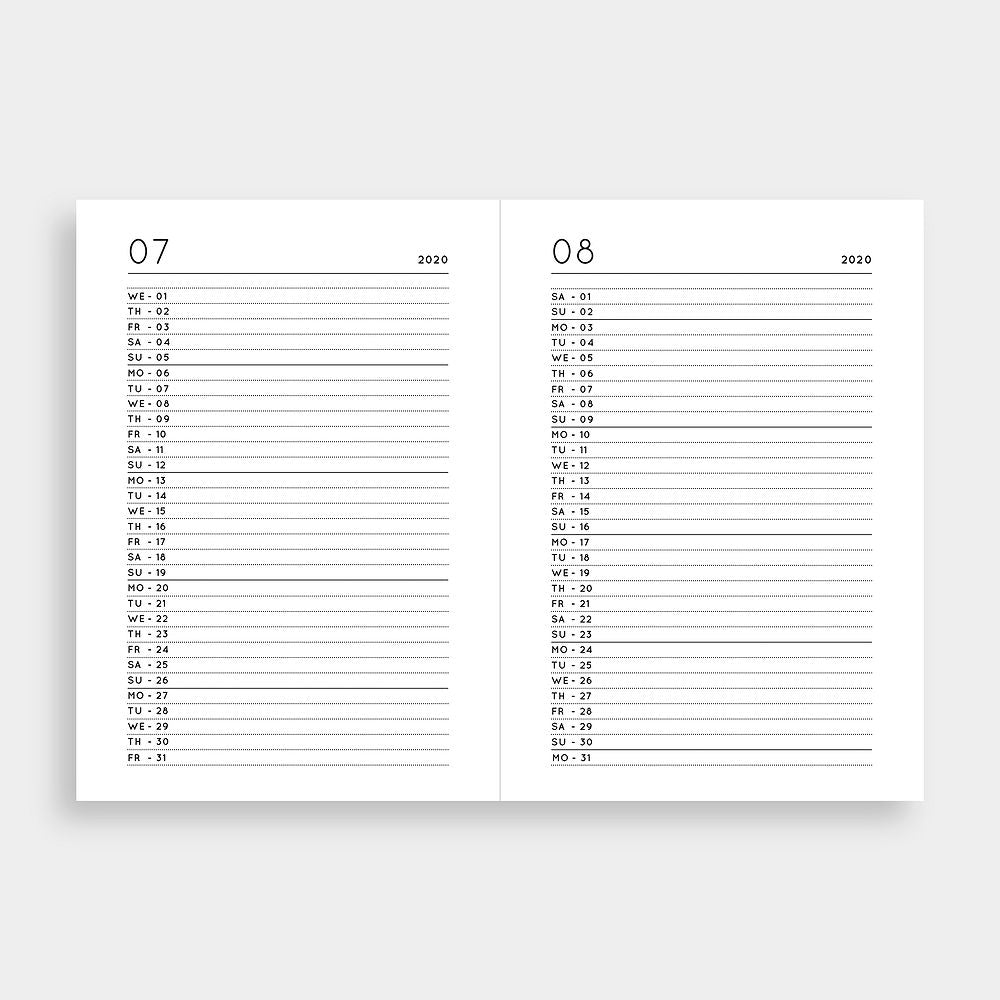 Navucko Hardcover Kalender-Planner (DIN A5) 2020 Typo - 2020
