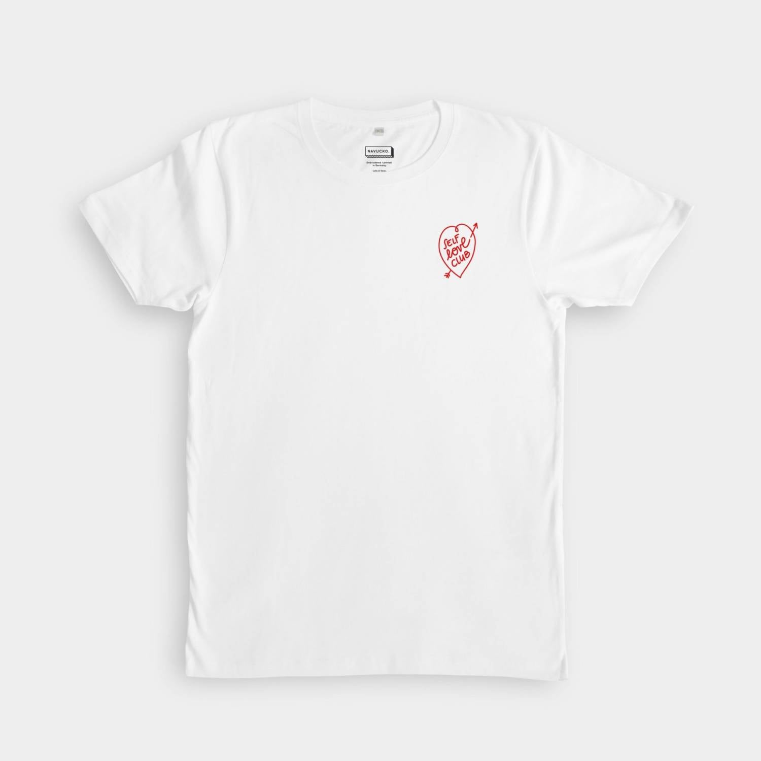 Navucko Weißes T-Shirt Self Love Club mit rotem Motiv
