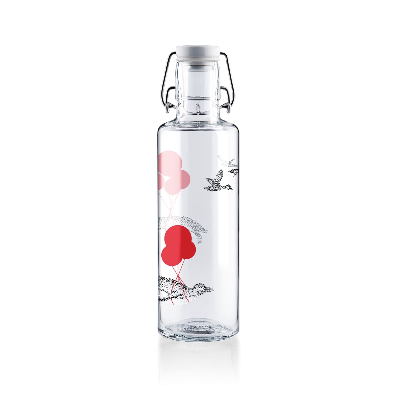 soulbottles 0,6l Glastrinkflasche "Flug der Pinguine"