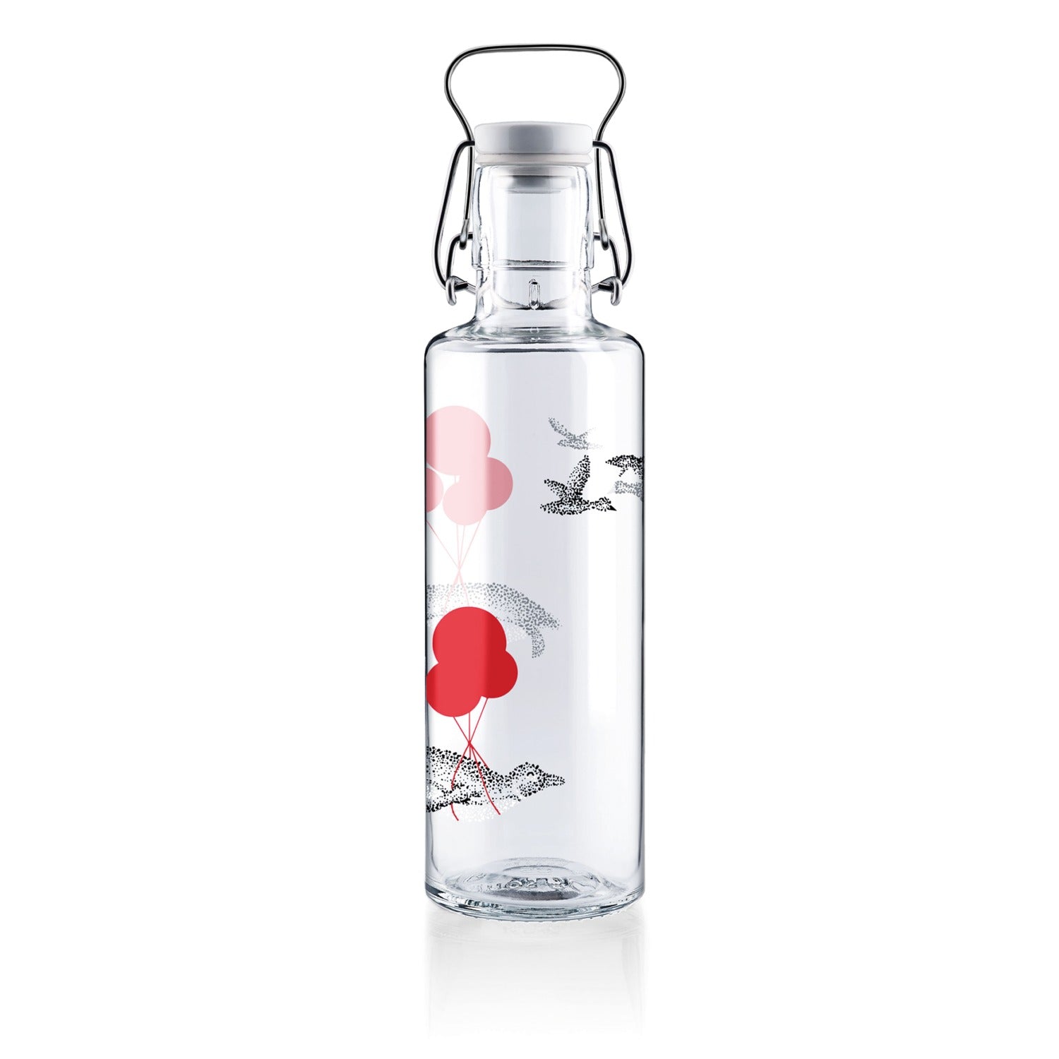 soulbottles 0,6l Glastrinkflasche "Flug der Pinguine"
