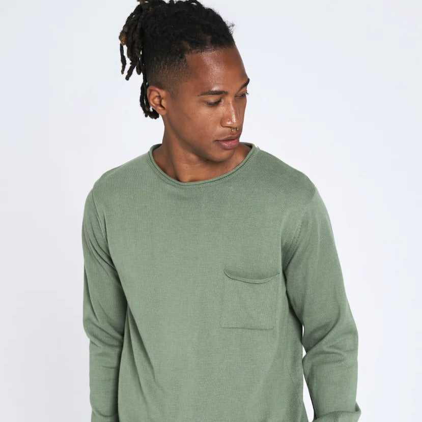 recolution Herren Crew Neck "LAVENDER" - Light Khaki