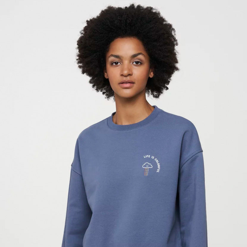 recolution Sweatshirt "GAZANIA COLORFUL" - Dove Blue