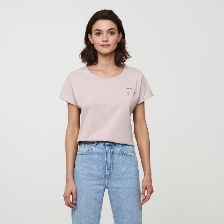 recolution T-Shirt "ALOCASIA GOOD MUSIC" - Nude Rose