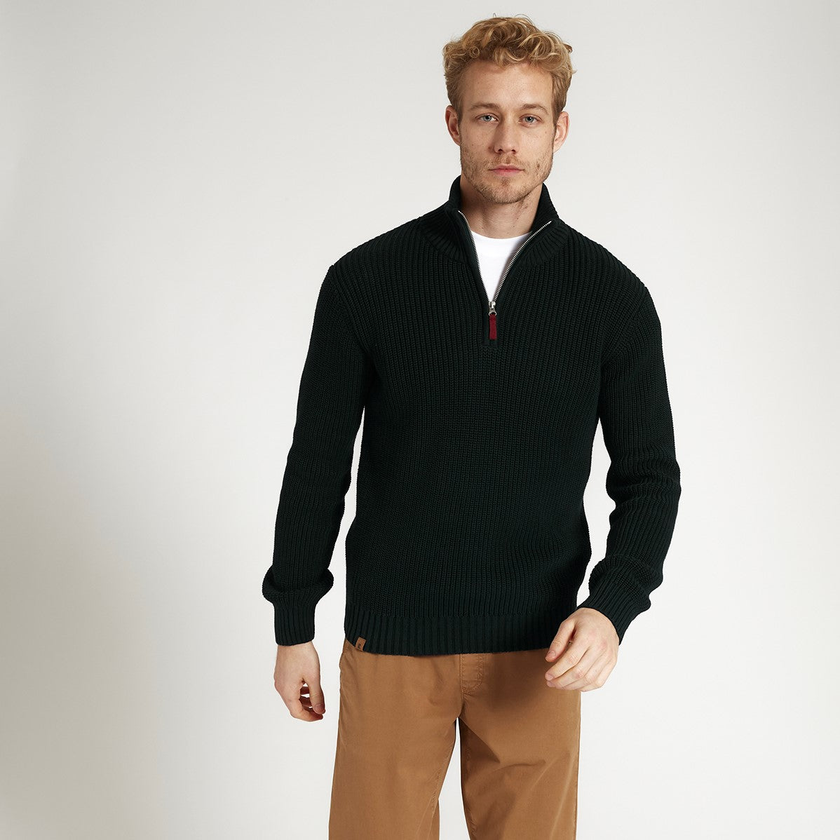 recolution Herren Zip Pullover "TROYER" - Deep Green