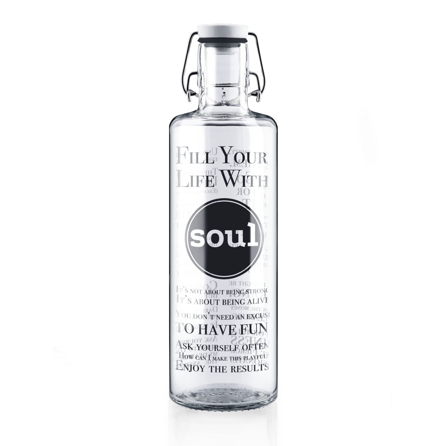 soulbottles 1l Glastrinkflasche Fill your life with soul