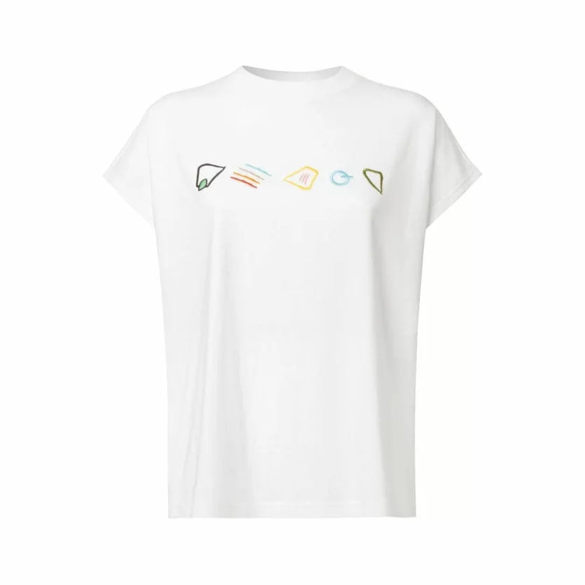 ThokkThokk Damen Boxy T-Shirt "Elements Embroidery" - White