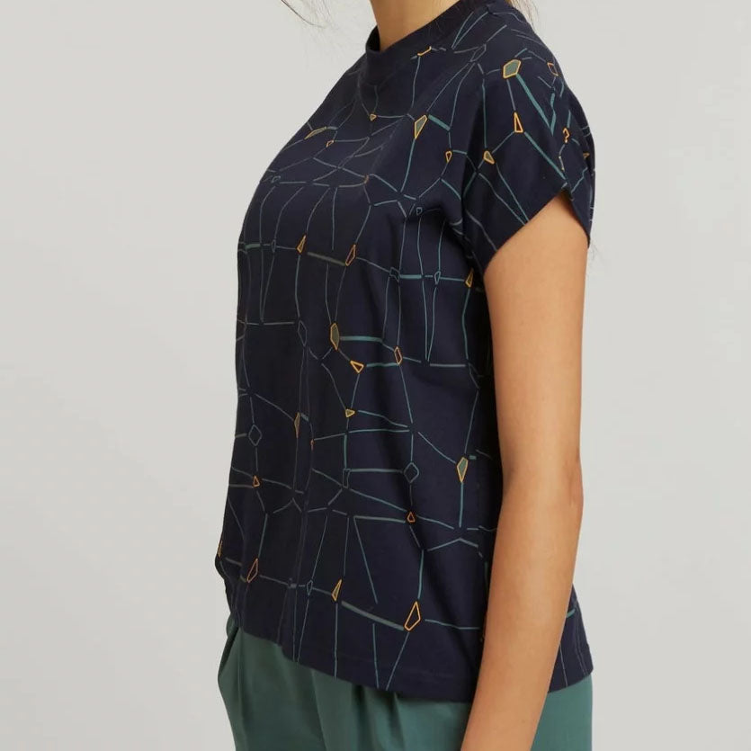 ThokkThokk Damen Boxy T-Shirt "Framework" - Dark Navy